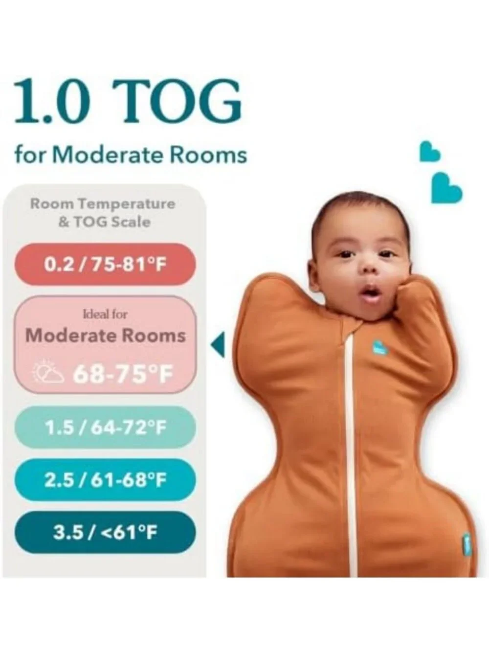Cozy Baby Sleep Sack Swaddle | 1.0 TOG, 8-13 lbs, Soft Sand Dollar Color